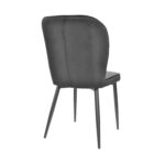 Scaun Tusk Catifea Black+Black Legs - imagine 3