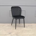 Scaun Tusk Catifea Black+Black Legs - imagine 2