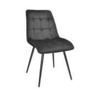Capella (Hlr66) Velvet Black + Black Legs Chair 