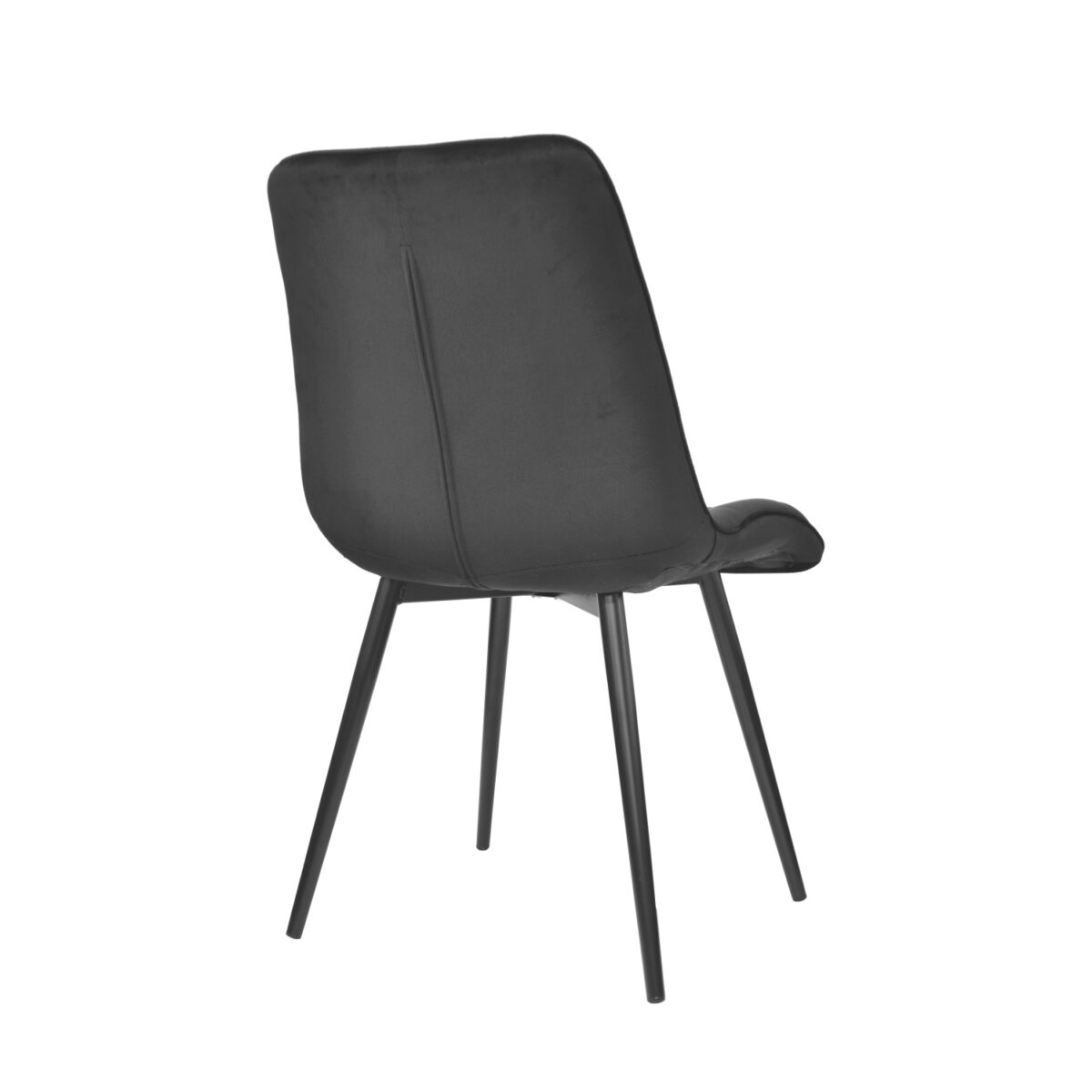 Capella (Hlr66) Velvet Black + Black Legs Chair - Image 2