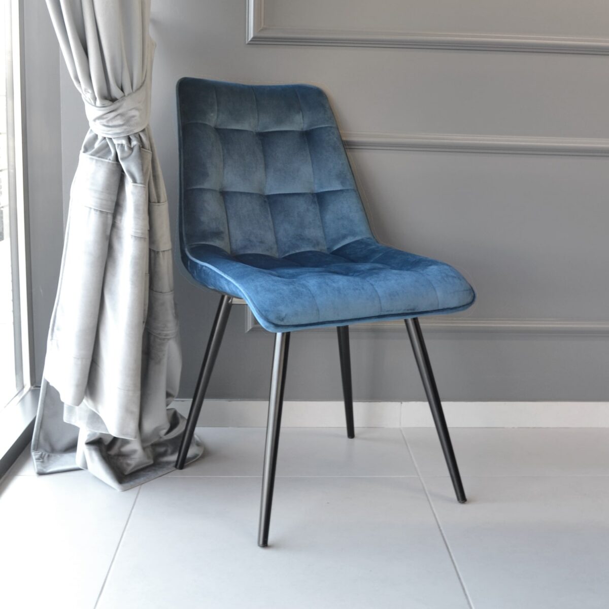 Стул  Capella~Catifea Blue HLR 63+Black Legs — изображение 3