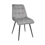 Capella (Hlr22) Velvet Grey + Black Legs Chair