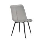 Capella (Hlr22) Velvet Grey + Black Legs Chair - Image 2