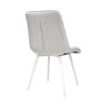 Capella (Hlr14) Velvet Grey + White Legs Chair - Image 2
