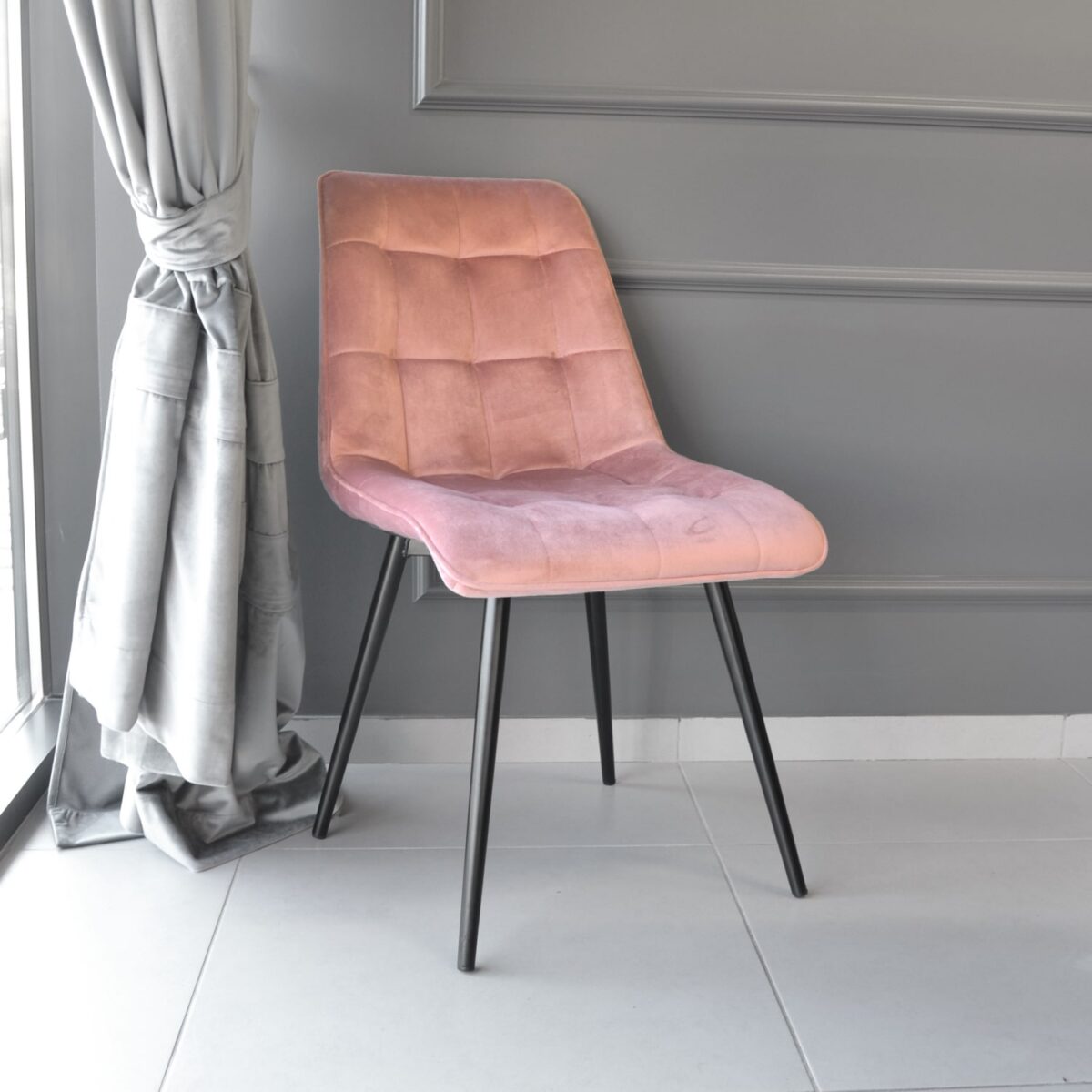 Capella (Hlr44) Velvet Rusty + Black Legs Chair - Image 3