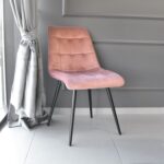 Capella (Hlr44) Velvet Rusty + Black Legs Chair - Image 3