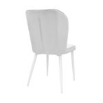 Tusk Velvet Grey + White Legs Chair - Image 2