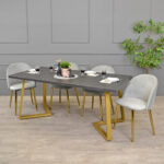 FRIDA Table Black Marble + Golden Legs 180×90 - Image 2