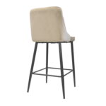 Classic Beige Bar Stool with Black Legs - Image 2