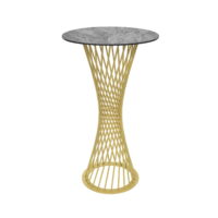 Bar/Break Table FELICIA Cleaf + Golden Leg Ø60 Discover the FELICIA bar table Cleaf+Golden Leg Ø60, perfect for your dream kitchen. With a modern design and a steel frame, the table offers comfort and functionality. Ideal for small spaces, it can accommodate 2 people. Choose from a wide range of colors.