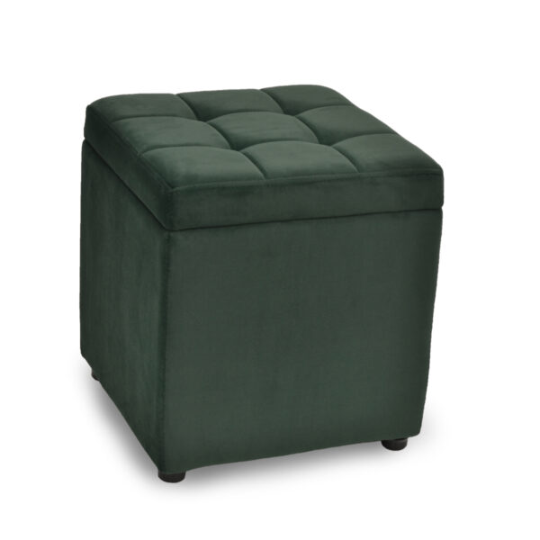 Puff Lm-109 Green Discover the LM-109 Green Pouf, an elegant and versatile chair for the office or living room. Upholstered in soft velvet, with a sturdy wood and plywood frame, this pouf also offers a practical storage space. Flexible and lightweight, it integrates perfectly into any decor!