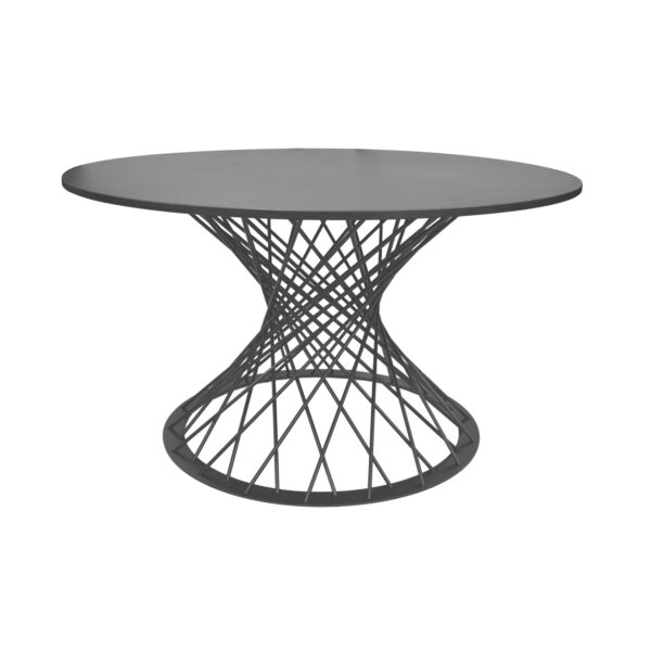 SAFIRA Table Black Marble + Black Leg Ø130 Discover the SAFIRA Table with a black marble top and black legs, with a diameter of 130 cm, perfect for 6-8 people. Modern design, electrostatically painted metal frame, and customizable color options. Ideal for your kitchen!