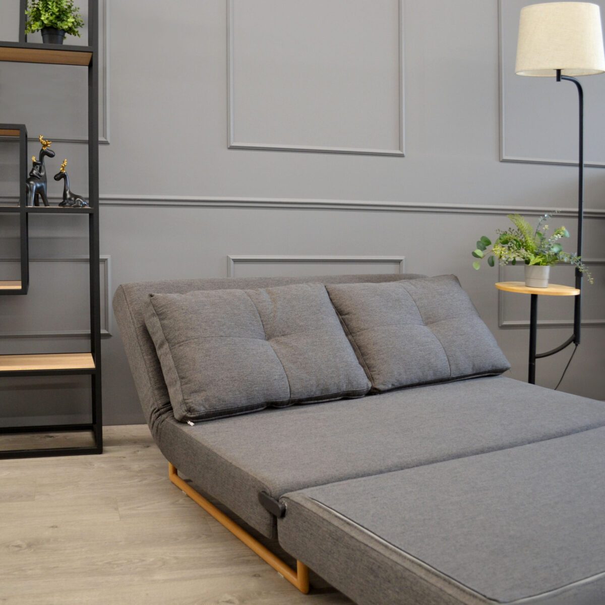 Lm-105 Extendable Sofa (150 cm) Dark Grey - Image 4