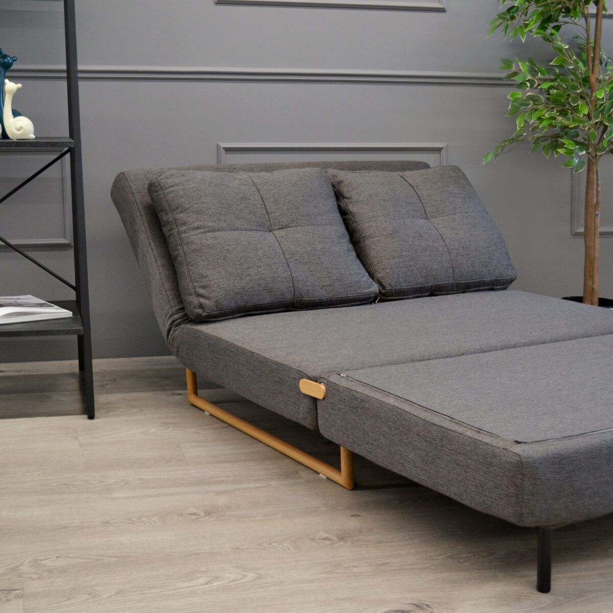 Lm-105 Expandable Sofa (120 cm) Dark Grey - Image 5