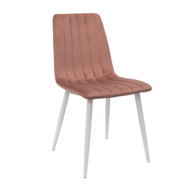 Dc-90 (N44) Rusty Velvet + White Legs Chair 