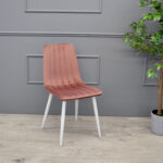 Dc-90 (N44) Rusty Velvet + White Legs Chair - Image 4