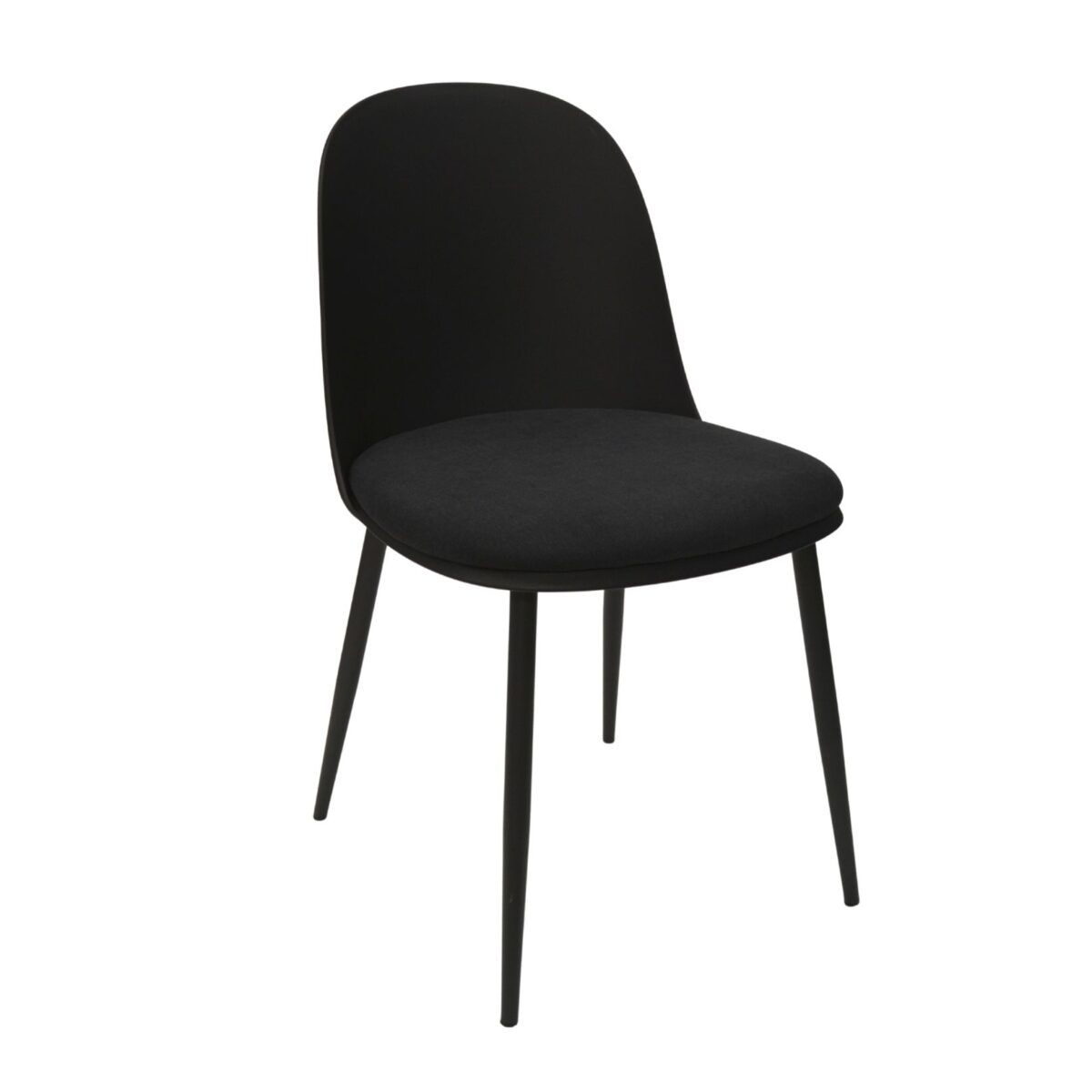 Fox Black Chair Discover the Fox Black chair, perfect for your kitchen! With a modern design and a seat made of soft fabric, this chair features sturdy metal legs. Its height of 80 cm and width of 45 cm make it ideal for your comfort. Transform your kitchen into the heart of your home!