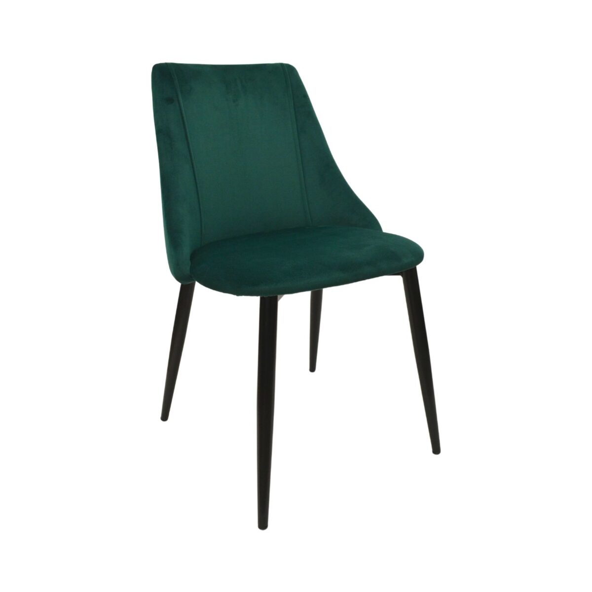 Ari Dark Green Chair Discover the Ari Dark Green chair, perfect for your kitchen! With an elegant velvet design and painted metal legs, it offers stability and comfort. Refresh your space with an extra touch of color and style!