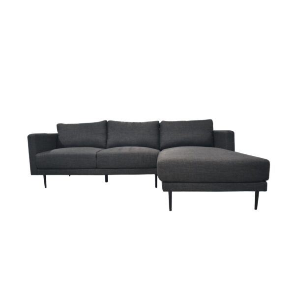 Era Right Sofa Dark Grey Discover the Era Right Dark-Grey Sofa, a modern and comfortable couch ideal for 3-4 people. Perfect for the living room, featuring removable cushions and metallic legs, this sectional sofa adds a touch of style and comfort to any space.