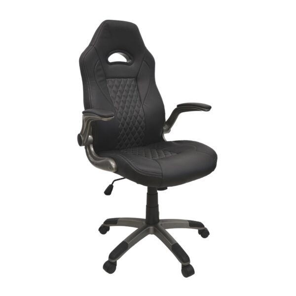 Office Armchair F-86 Black/Grey Discover the F-86 Black/Grey office armchair, a high-quality ergonomic chair, perfect for the office or gaming. With an impressive design, eco-leather upholstery, and a Tilt mechanism, it provides comfort and stability. Ideal for hours of work or fun!