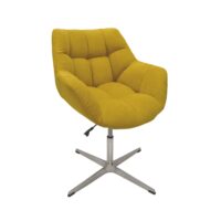 Scaun VENSAN PLUS CROSS~Yellow Soro 40 Descoperiți Scaunul VENSAN PLUS CROSS în galben! Ideal pentru bucătărie sau birou, combină stilul modern cu confortul. Fabricat din placaj și spumă poliuretanică, cu picior din metal cromat, acest fotoliu adaugă o notă de distracție oricărui interior.