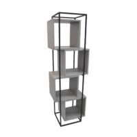 Cubus Grey Shelf Discover the Cubus Grey Shelf, ideal for an office or home. With a sturdy metal structure and 4 open shelves, this shelf offers you effective storage solutions for stationery and supplies. Also available in other shades, it fits perfectly into any decor.