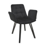Chair Dc-18 Black Enhance your kitchen with the elegant and comfortable DC-18 Black chair! Made from plywood and polyurethane foam, upholstered in fine velvet, this modern chair adds style and functionality. Also available in other colors!