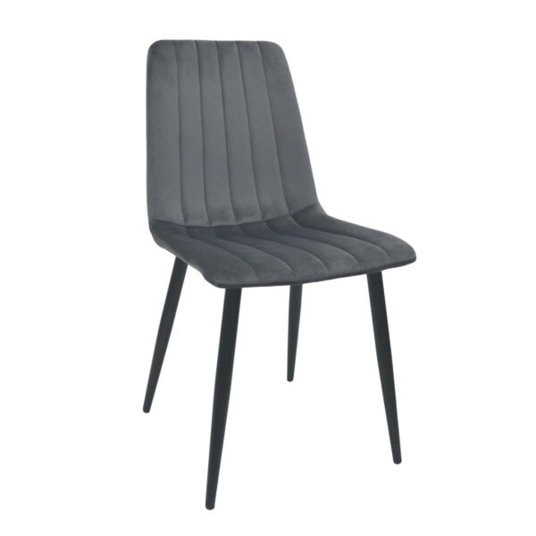 Chair DC-90P N21 Velvet Dark Grey + Black Legs Discover the DC-90P N21 chair, upholstered in dark gray velvet, perfect for your kitchen! With durable metal legs, it offers comfort and elegance. Choose it for a modern and stylish interior!