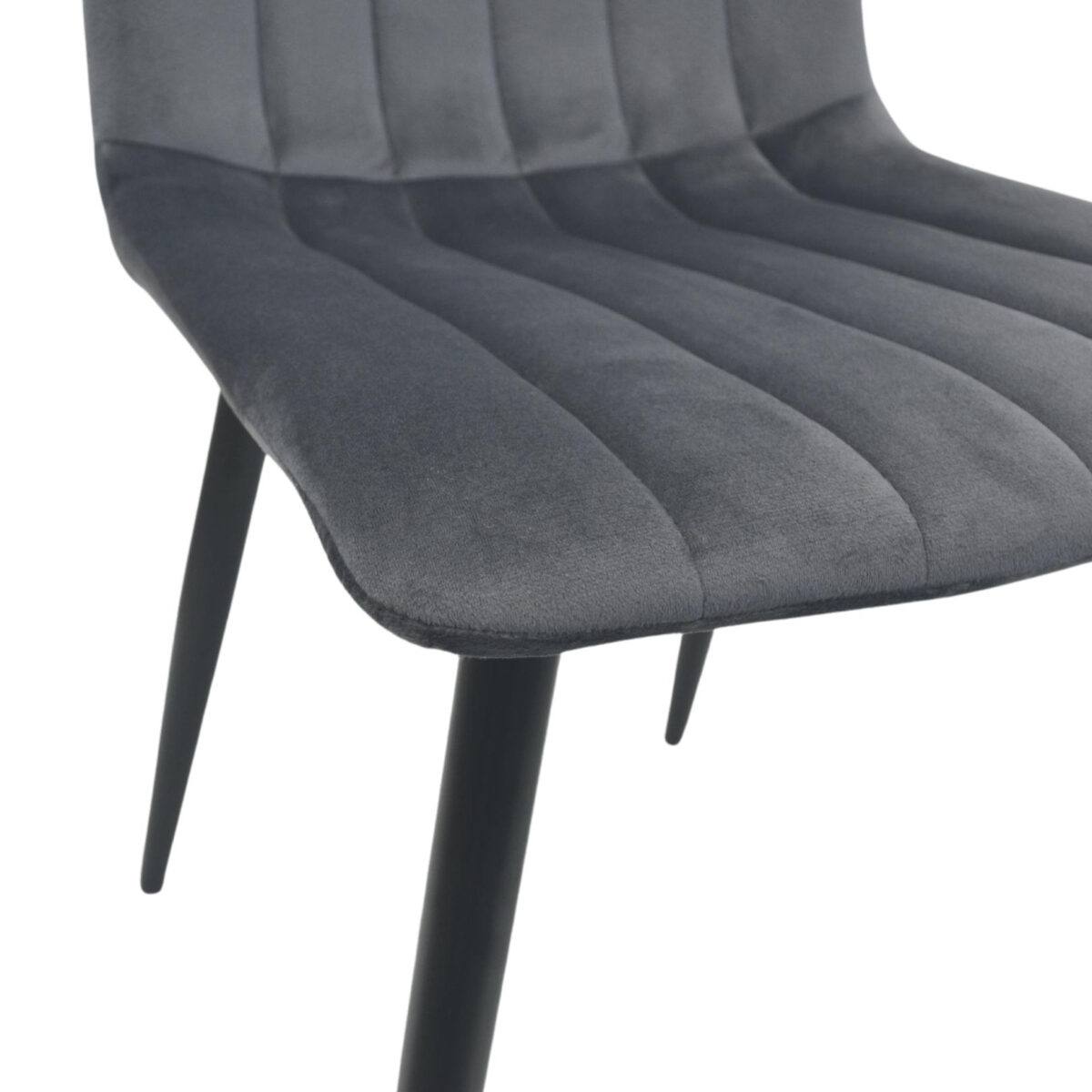 Chair DC-90P N21 Velvet Dark Grey + Black Legs - Image 6