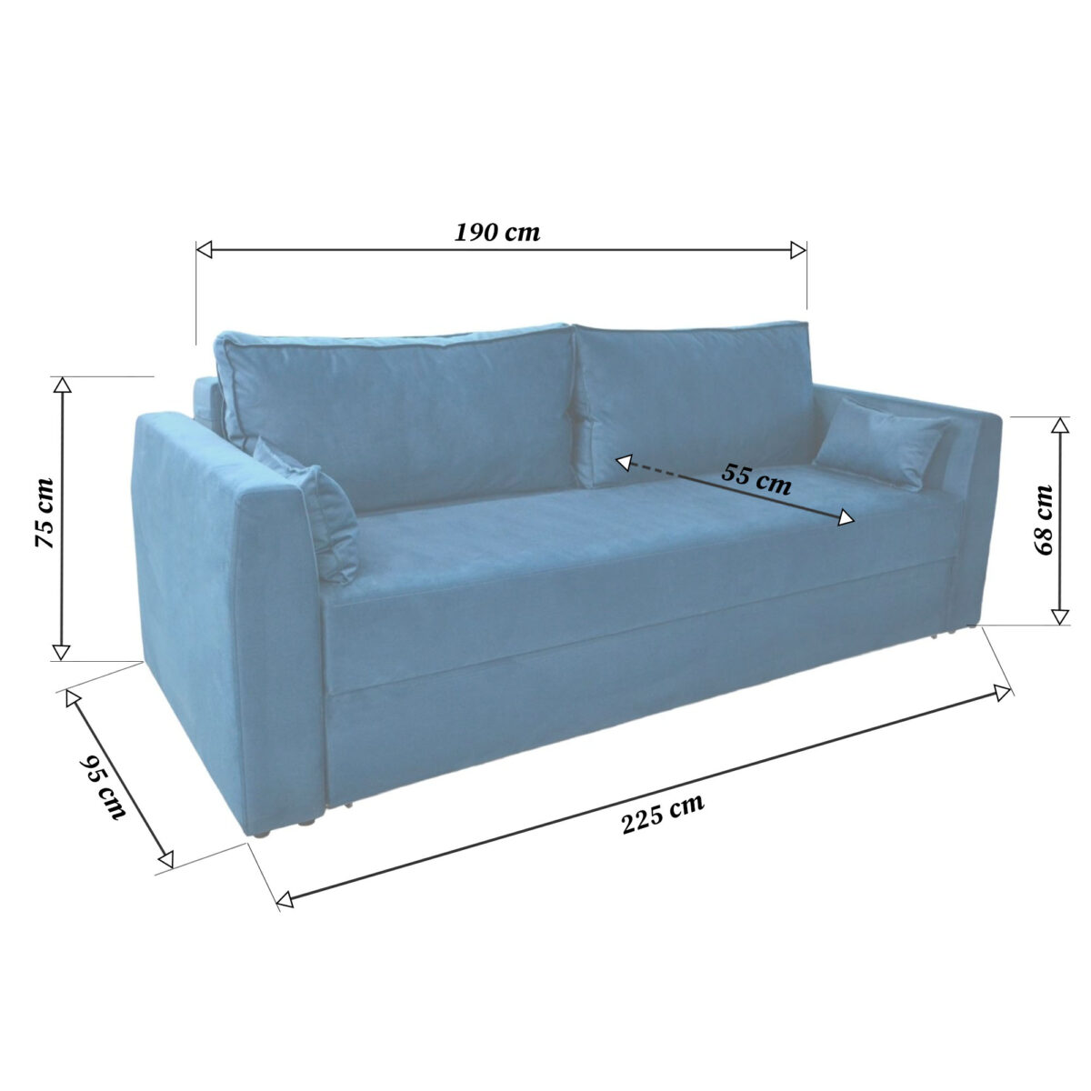 Djoker Blue Extendable Sofa - Image 8