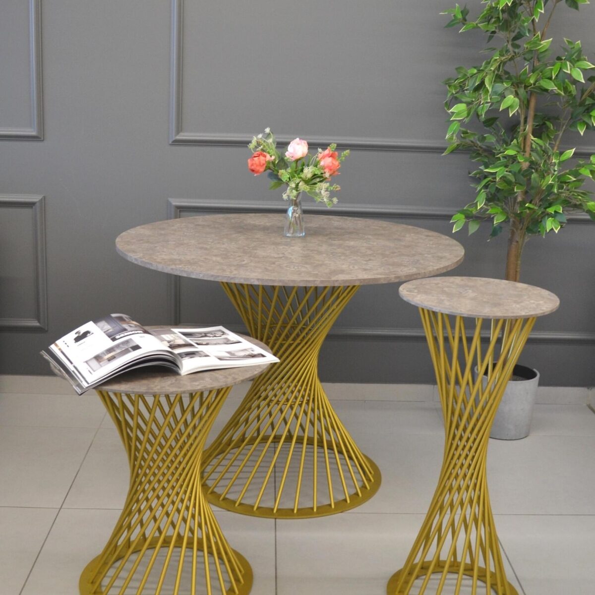 FELICIA Console Cleaf Floral + Golden Leg Ø35 - Image 2