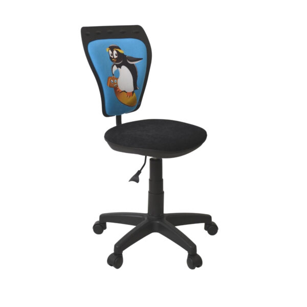 MINISTYLE GTS Penguin Armchair for Kids Discover the MINISTYLE GTS Penguin Armchair for Kids, perfect for your little one's desk! With a playful design in blue and a penguin print, this armchair provides comfort and support. It adjusts in height between 84-96 cm and adds a touch of cheer and style to the room!
