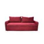 Molly Sofa Discover the Molly extendable sofa, an elegant piece in a red hue, perfect for any interior. Comfort and style blend seamlessly with the two decorative cushions and the lacquered wooden legs. Choose the Molly sofa for comfort and refinement!