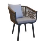 Tulip Brown Patio Chair Transform your terrace into a comfortable and stylish space with the Tulip Brown chair. Ideal for HoReCa and garden furniture, this durable chair, made of water-repellent fabric, supports up to 150 kg. The seat height of 48 cm ensures the perfect comfort for relaxing moments outdoors.