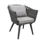 Elize Grey Patio Chair Discover the Elize Grey terrace chair, ideal for Horeca and garden furniture. Comfortable and stylish, featuring a metal frame and velvet upholstery. Perfect for relaxation on the terrace!