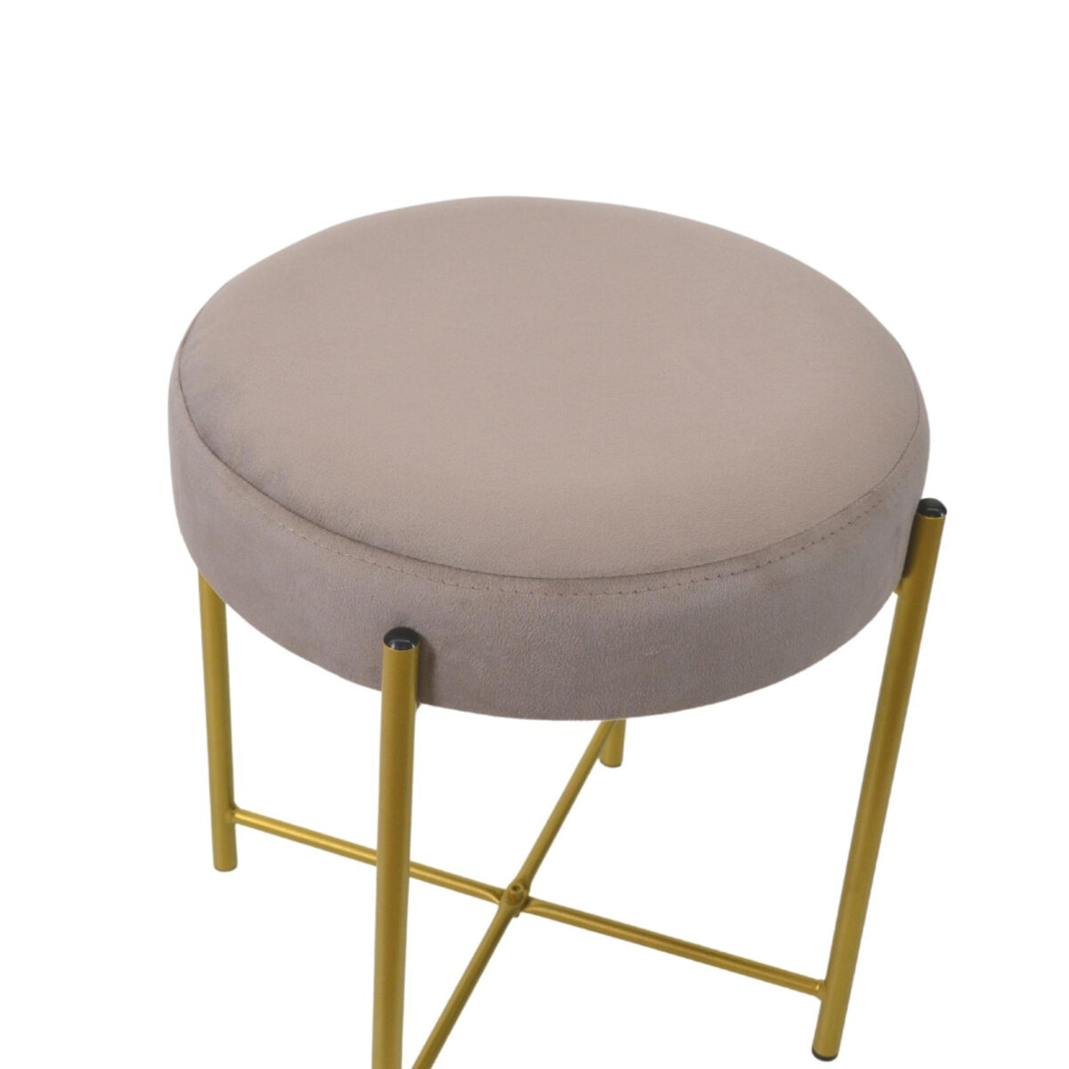 Taco Stool Beige Gold Legs - Image 2