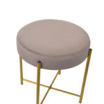 Taco Stool Beige Gold Legs - Image 2