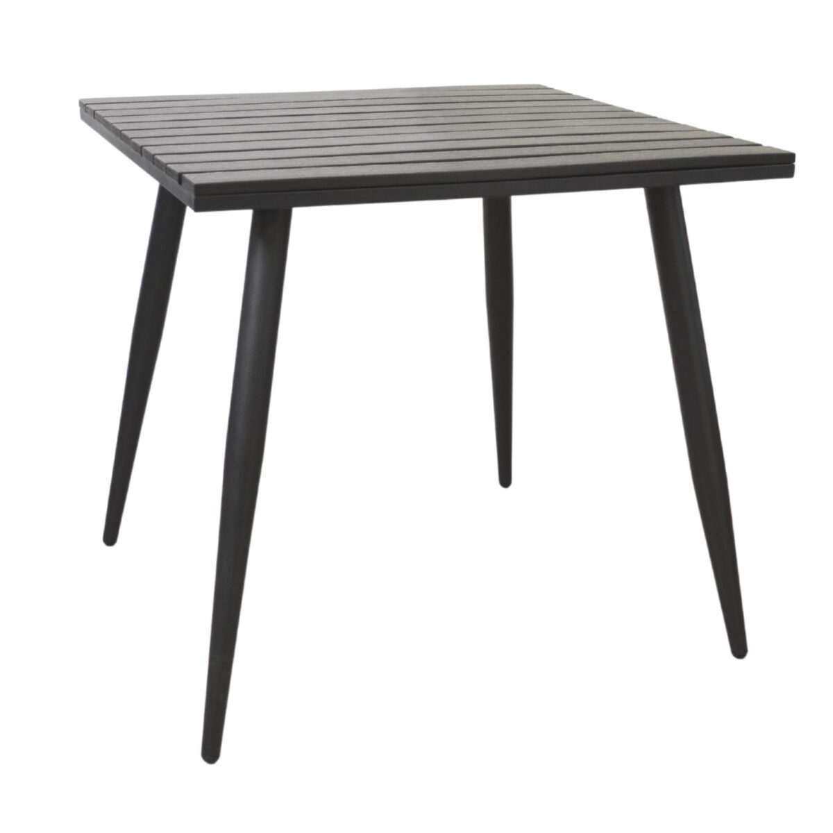 Tulip Black Terrace Table Discover the Tulip Black patio table, perfect for furnishing outdoor spaces. With a durable aluminum frame and an elegant design, this 80 cm table is ideal for horeca and garden furniture. Choose comfort and style!