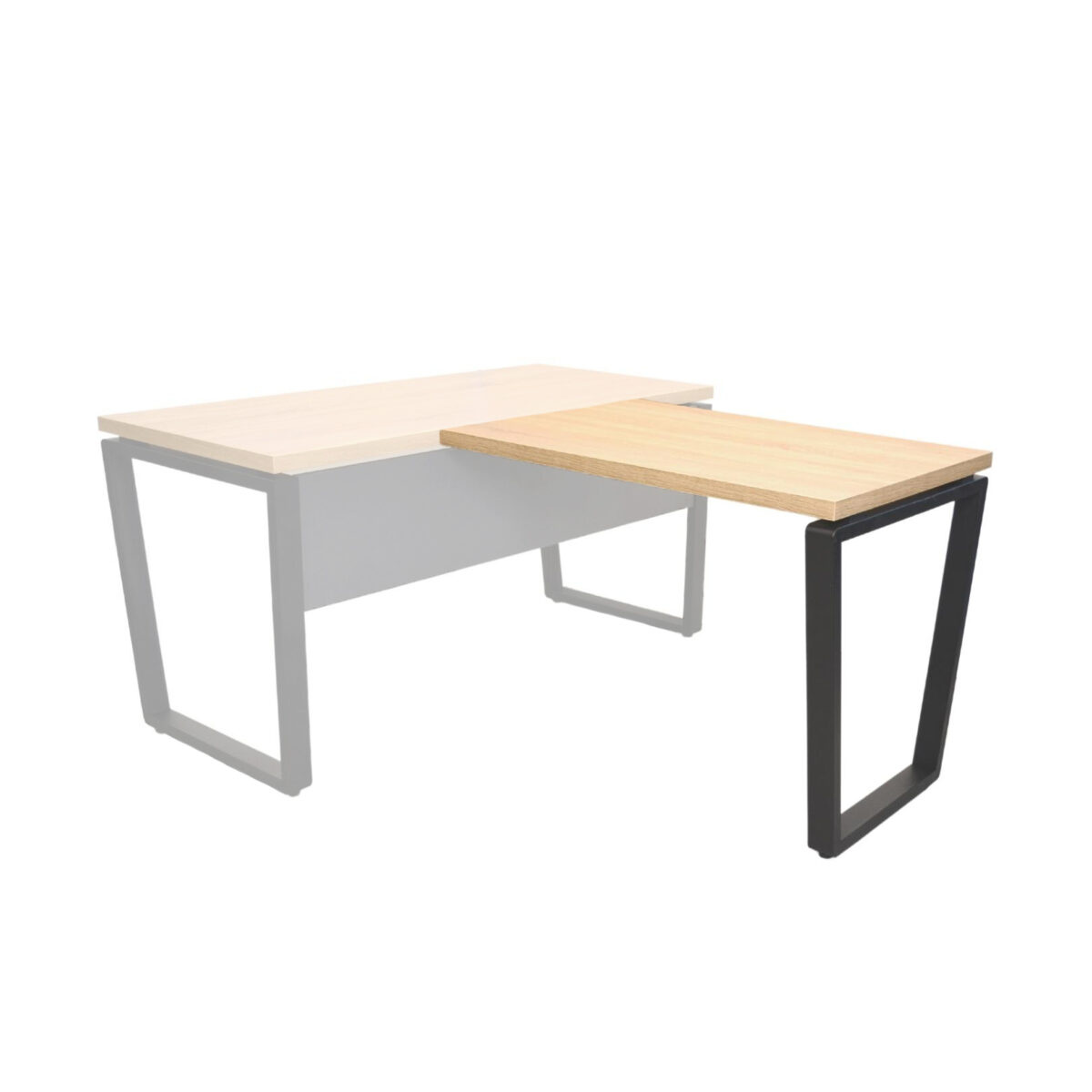 Trapezoidal Extension for B-150 Sonoma/Black Desk - Image 2