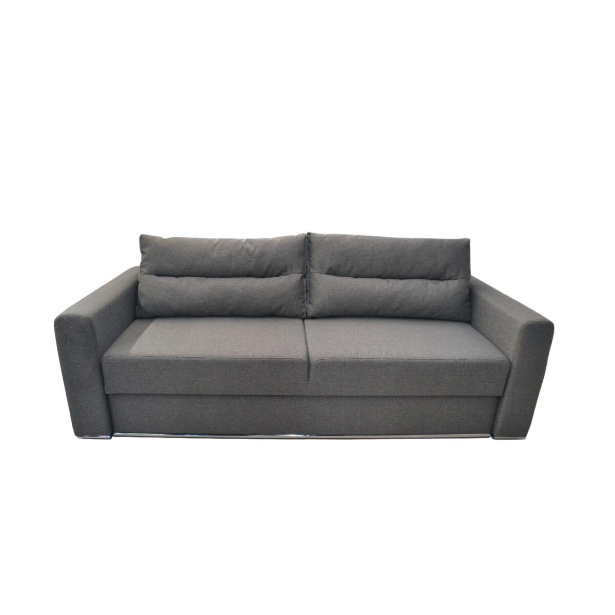 Toronto Expandable Sofa Discover the Toronto Sofa Bed, perfect for a modern living room! This elegant model, in a gray shade, offers maximum comfort with 2 removable decorative cushions. With a sturdy frame and a sleeping surface of 150 x 190 cm, it is the ideal choice for any space!