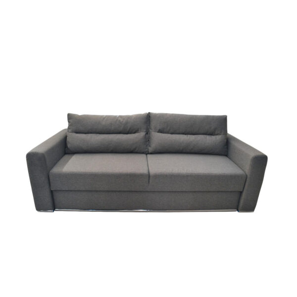 Toronto Expandable Sofa Discover the Toronto Sofa Bed, perfect for a modern living room! This elegant model, in a gray shade, offers maximum comfort with 2 removable decorative cushions. With a sturdy frame and a sleeping surface of 150 x 190 cm, it is the ideal choice for any space!