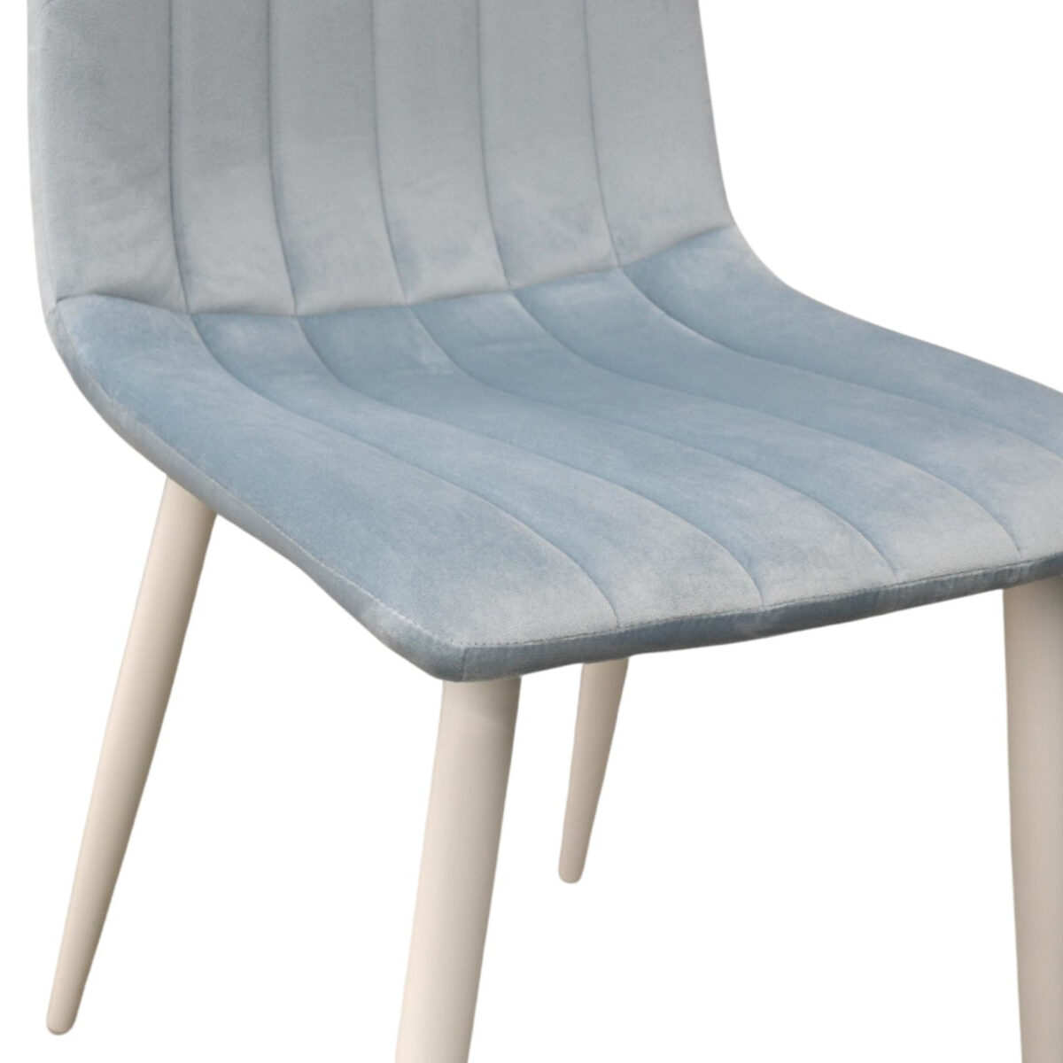 Dc-90 (N17) Light Blue Velvet + White Legs Chair - Image 5