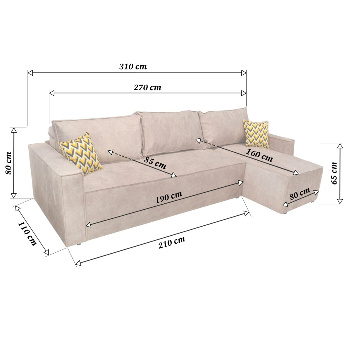 Kalifornia Light Brown Extendable Sofa - Image 6