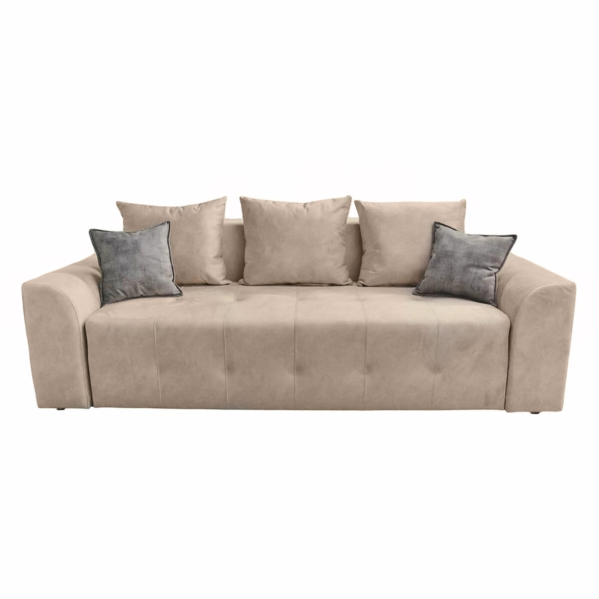 Francesca Extendable Sofa Discover the Francesca extendable sofa, elegant and comfortable, featuring a storage compartment and decorative cushions. Ideal for your living room, it easily transforms into a bed measuring 155 x 190 cm, combining style with functionality. Choose comfort and modern design!