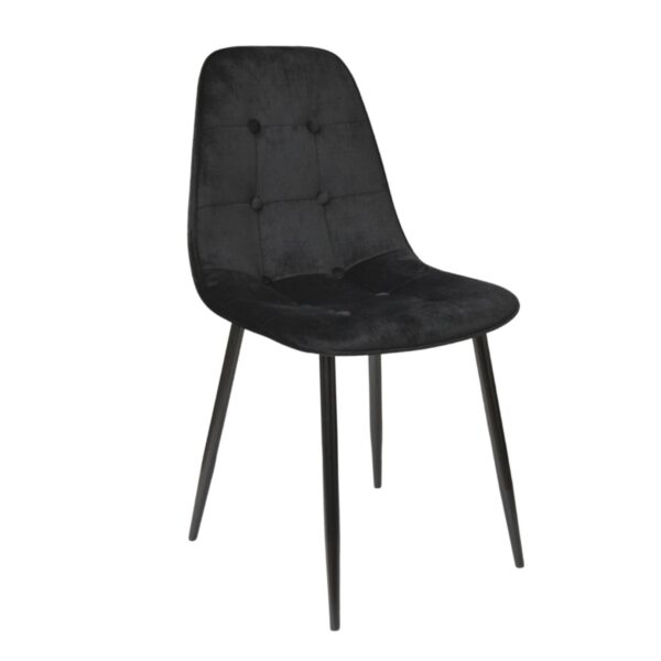 Chair M-01-3 (Hlr-66) Velvet Black + Black Legs Discover the M-01-3 (Hlr-66) chair in black velvet, perfect for the office or kitchen. It features durable metal legs and an elegant design with a comfortable seat. Add a touch of refinement to your space! Also available in other colors.