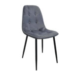 M-01-3 (Hlr-23) Grey Velvet + Black Legs Chair