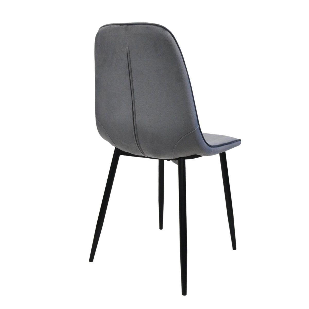 M-01-3 (Hlr-23) Grey Velvet + Black Legs Chair - Image 5