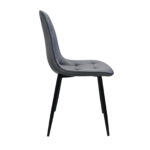 M-01-3 (Hlr-23) Grey Velvet + Black Legs Chair - Image 6