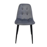 M-01-3 (Hlr-23) Grey Velvet + Black Legs Chair - Image 7
