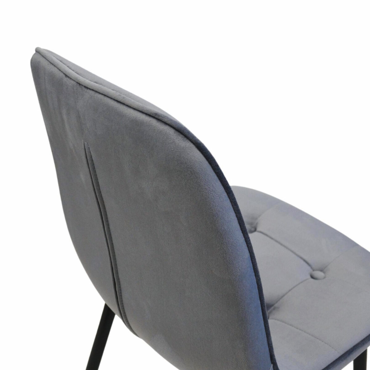 M-01-3 (Hlr-23) Grey Velvet + Black Legs Chair - Image 9